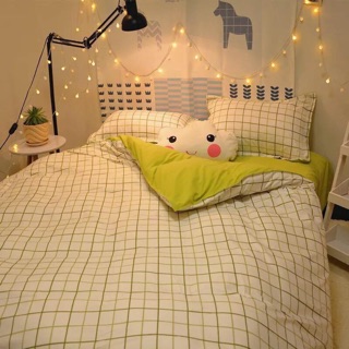 Bộ chăn ga gối cotton poly ( kèm ruột chăn)