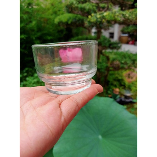 (không có nến bên trong) Cốc thủy tinh dùng đặt nến tealight, nến đổ khuôn