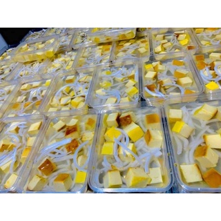 Rau câu flan dừa sợi