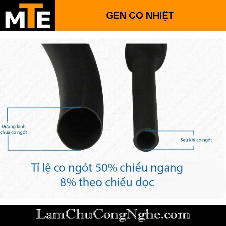 1 mét ống gen co nhiệt cách điện Phi 5