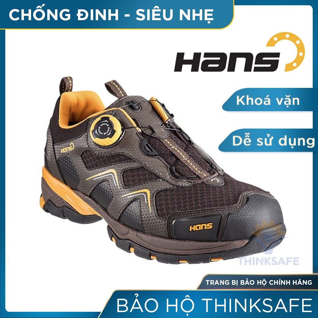 Giày bảo hộ lao động Thinksafe chống đinh dập ngón, chống trơn trượt giày lao động Hans HS-81 có núm vặn tiện lợi