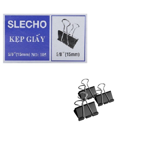 Kẹp Bướm SLECHO 41mm/51mm - Hộp 12 Cái (Kẹp Giấy)