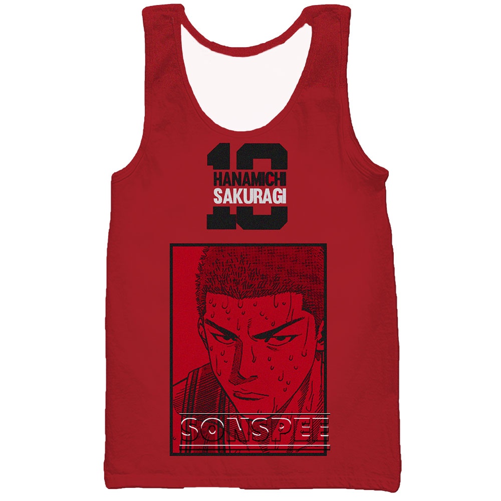 Áo Ba Lỗ Nam In Hình Nhân Vật Anime Slam Dunk 3D Cá Tính