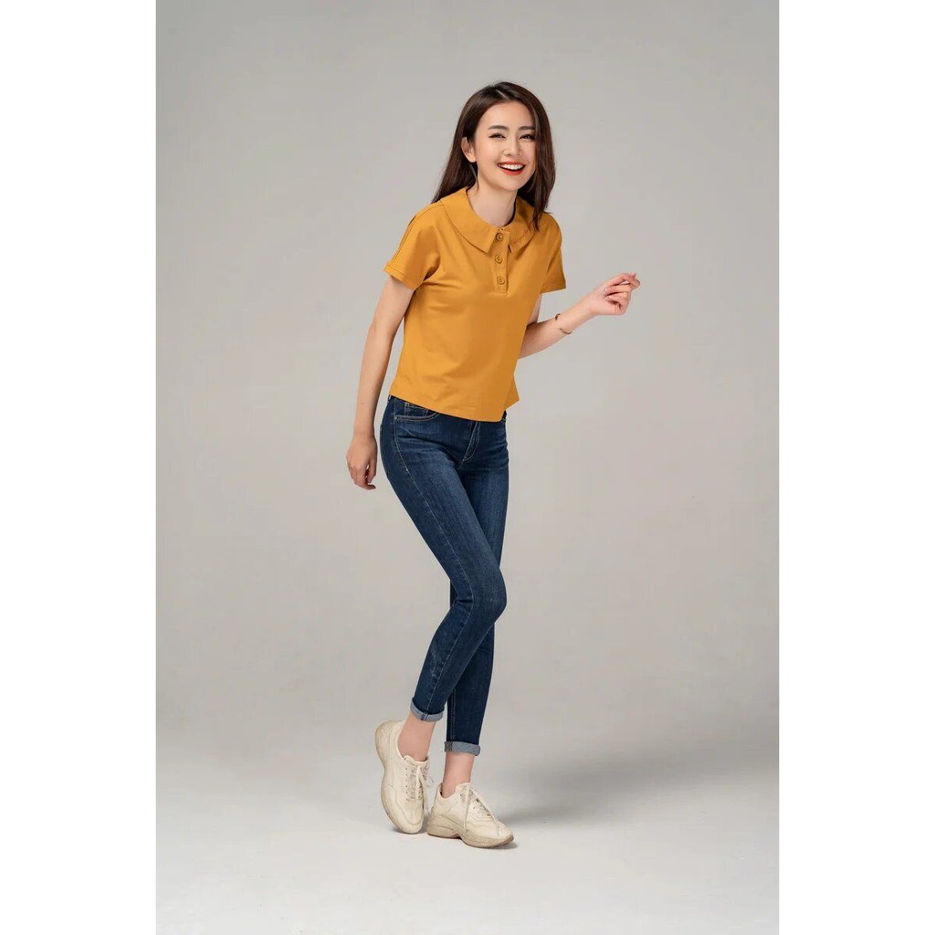 Áo polo nữ cổ sen YODY thêu chữ cao cấp, áo thun mắt chim bền đẹp - APN3732 | BigBuy360 - bigbuy360.vn