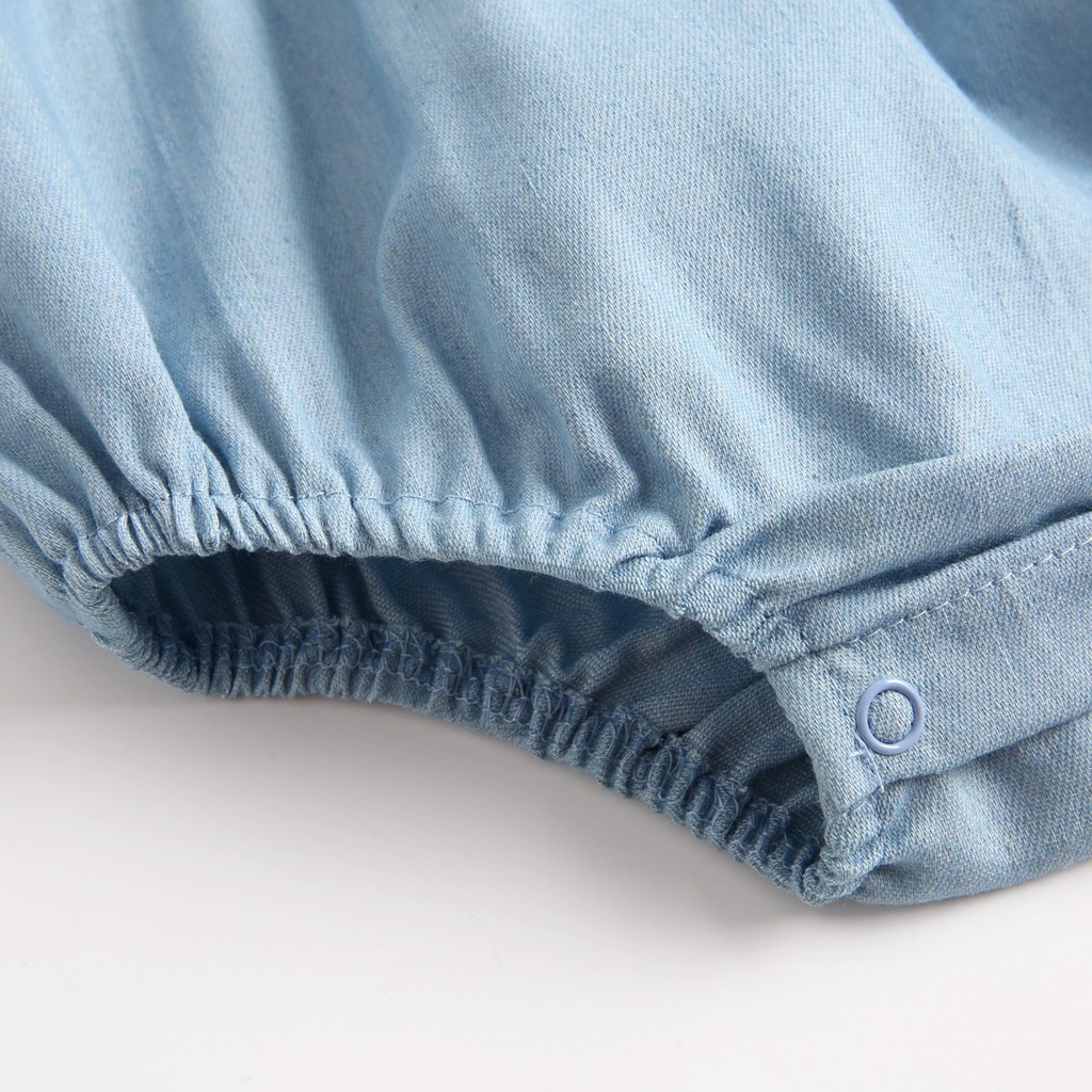 Đồ liền thân dài tay Sanlutoz màu xanh dương denim thời trang cho bé gái