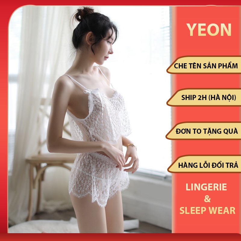 Set đồ bộ ngủ nữ sexy xuyển thấu - Bộ đồ ngủ nữ ren siêu mỏng gợi cảm