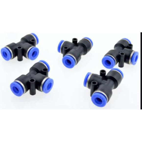Đầu nối nhanh T khí nén phun sương PE các cỡ