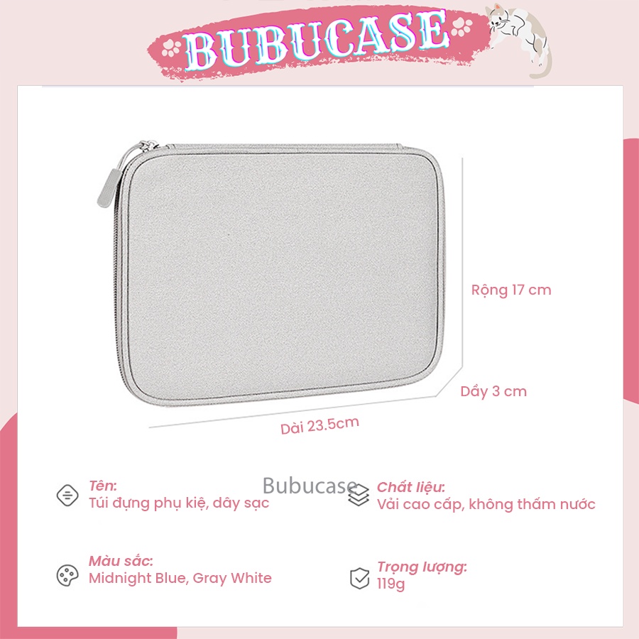 Túi Phụ Kiện Đa Năng Đựng Điện Thoại, Dây Sạc, Thẻ Nhớ - Chất Liệu Vải Agni Cao Cấp Chống Thấm - Nhỏ Gọn Tiện Dụng [FT3]