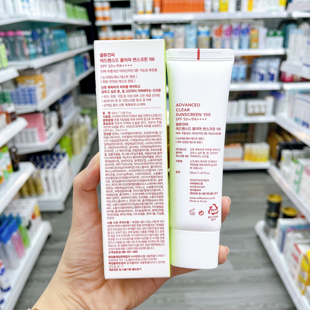 Kem Chống Nắng Cell Fusion C Dưỡng Ẩm Tái Tạo Da Giảm Mụn Nâng Tone Sunscreen 50ml