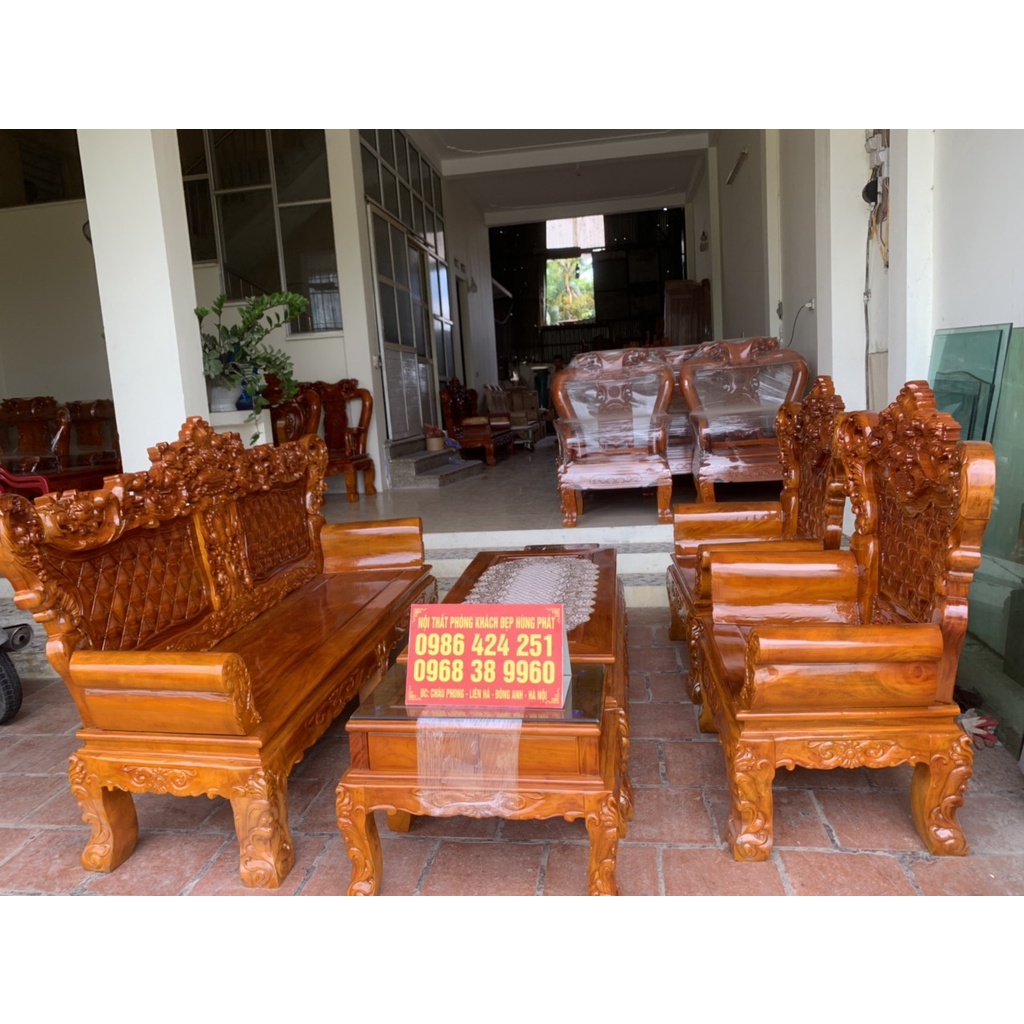 Bộ bàn ghế Hoàng Gia gỗ xà cừ