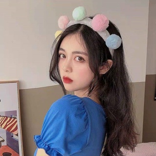 Băng đô, bờm, cài tóc 5 cục bông pom pom