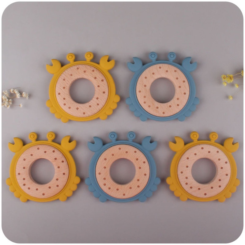 Đồ Chơi Ngậm Nướu Hình Chú Cua Hoạt Hình Bằng Silicone Dành Cho Trẻ Em