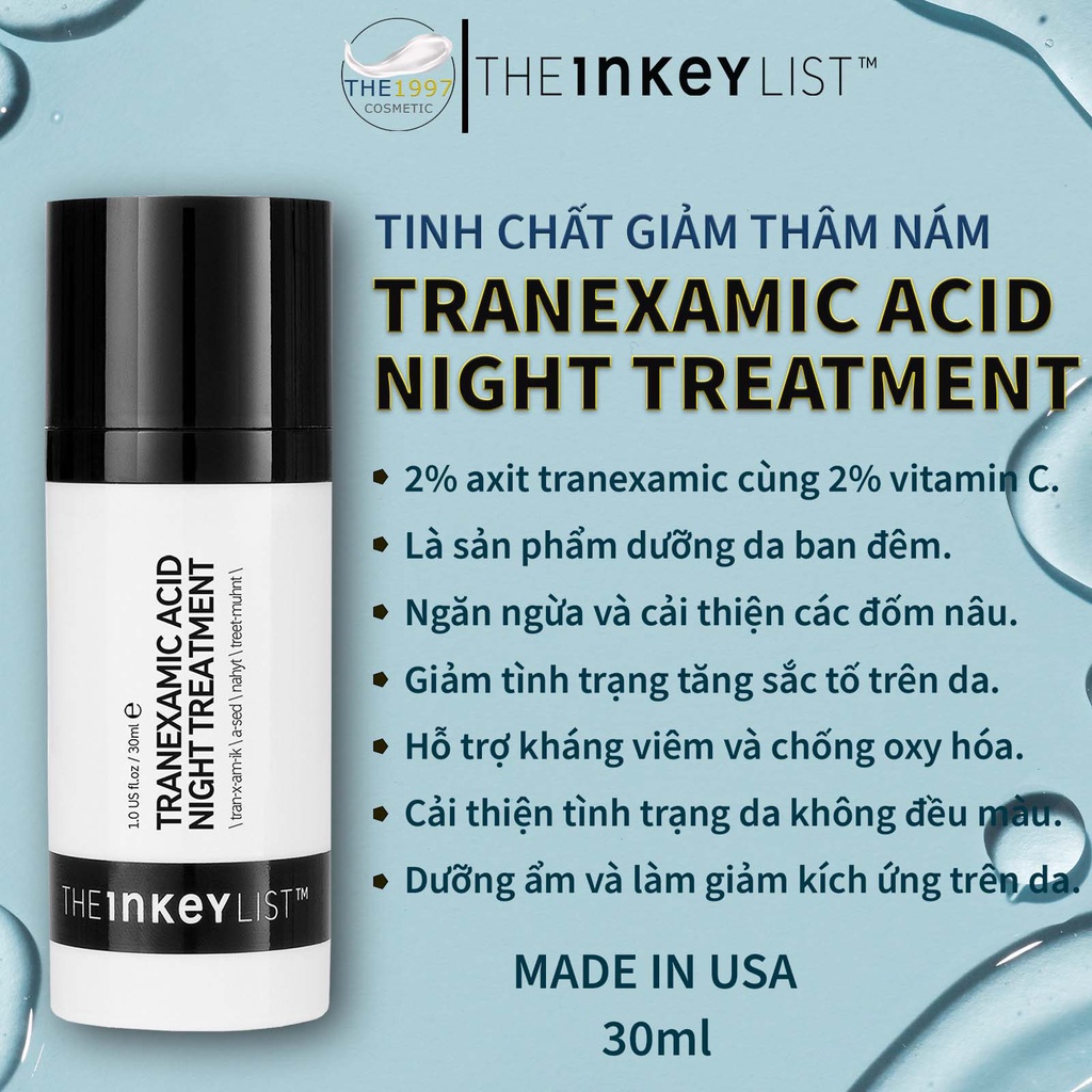 Kem Dưỡng The INKEY List Tranexamic Acid Night Treatment 30ml