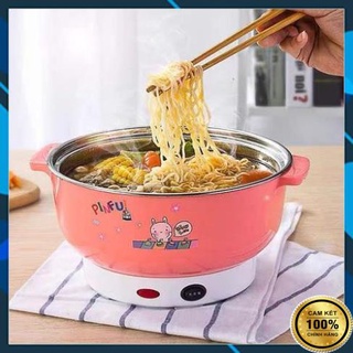 Nồi lẩu mini đa năng size 28cm, nồi lẩu điện cooking pot chiên, xào, nấu mỳ, nấu lẩu