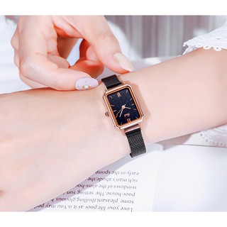Đồng hồ nữ Gedi hàng chính hãng dây da mặt chữ nhật đủ màu