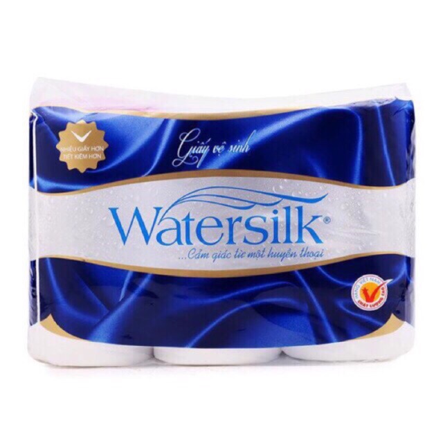 Giấy Vệ Sinh Watersilk 12 Cuộn Có Lõi