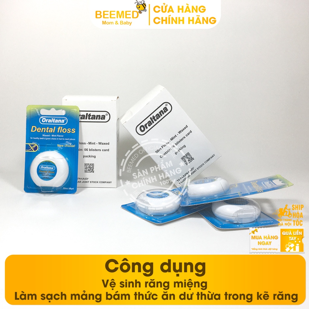 Chỉ nha khoa Oraltana - vệ sinh răng miệng, chỉ kẽ răng hương bạc hà - Hàng Việt Nam chất lượng cao