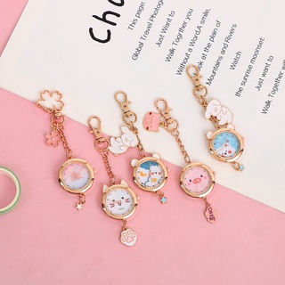Móc chìa khóa/ đồng hồ/ đồng hồ bỏ túi hình mèo sakura dễ thương cho bé