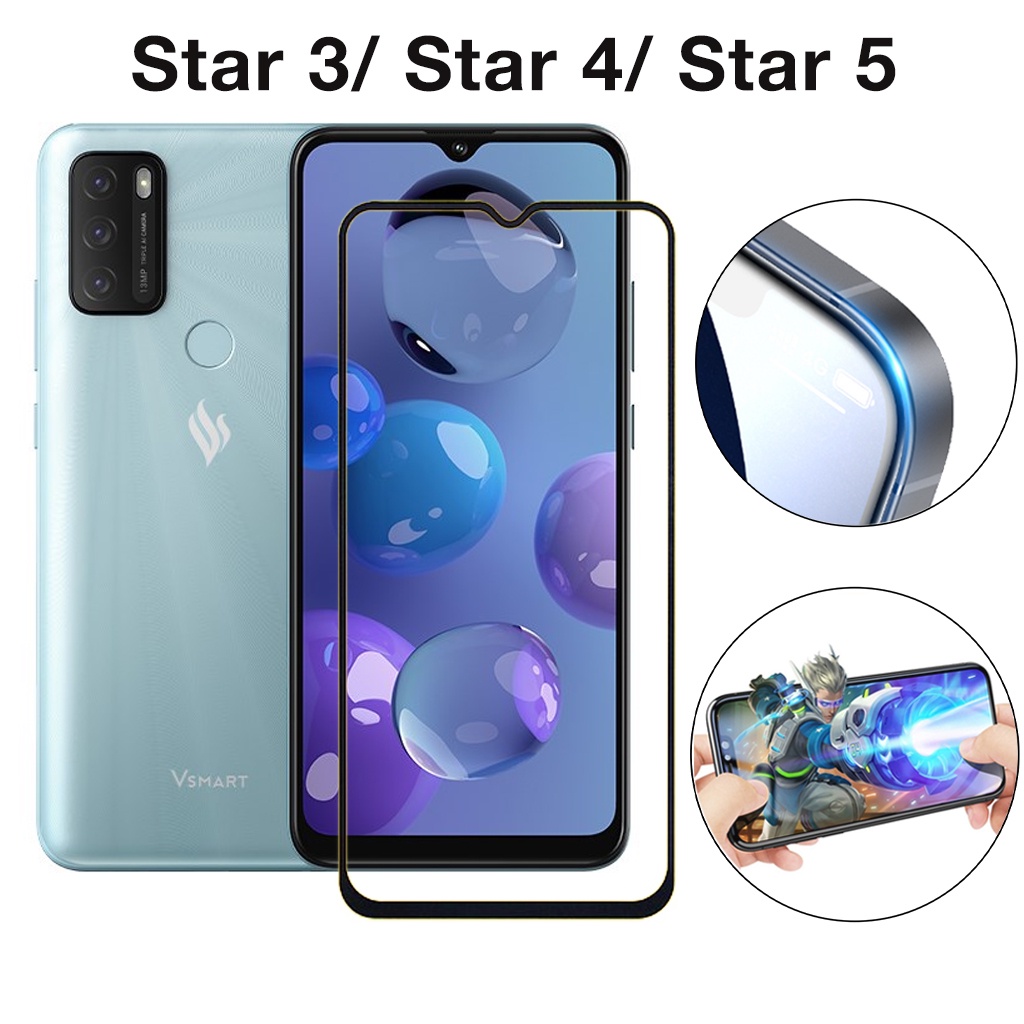 Kính cường lực vsmart Star 5 Star 4 Star 3 full màn cao cấp chống trầy xước màn tặng kèm khăn lau màn hình Kính [9D]