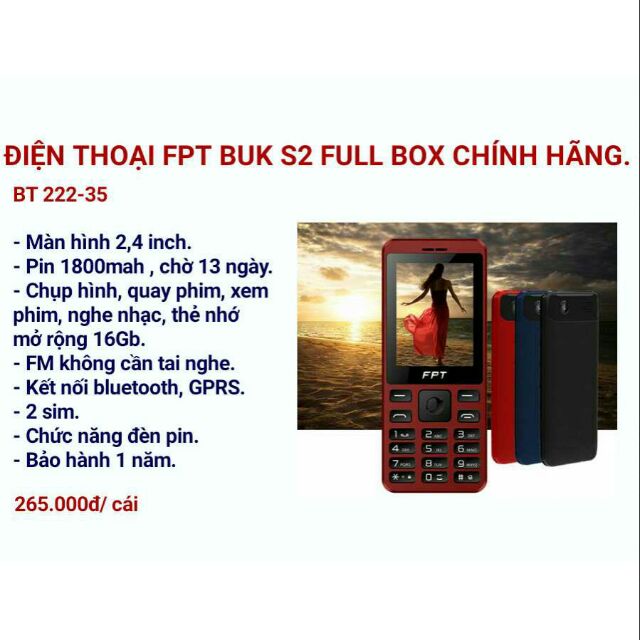 Điện thoại di động FPT BUK S2