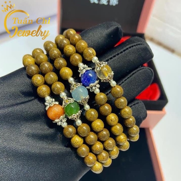 [HÀNG CHUẨN] Vòng Tay Trầm Hương Tự Nhiên Kết Hợp Đá Phong Thủy Theo Mệnh May Mắn, Tài Lộc, Vòng Đôi Đẹp