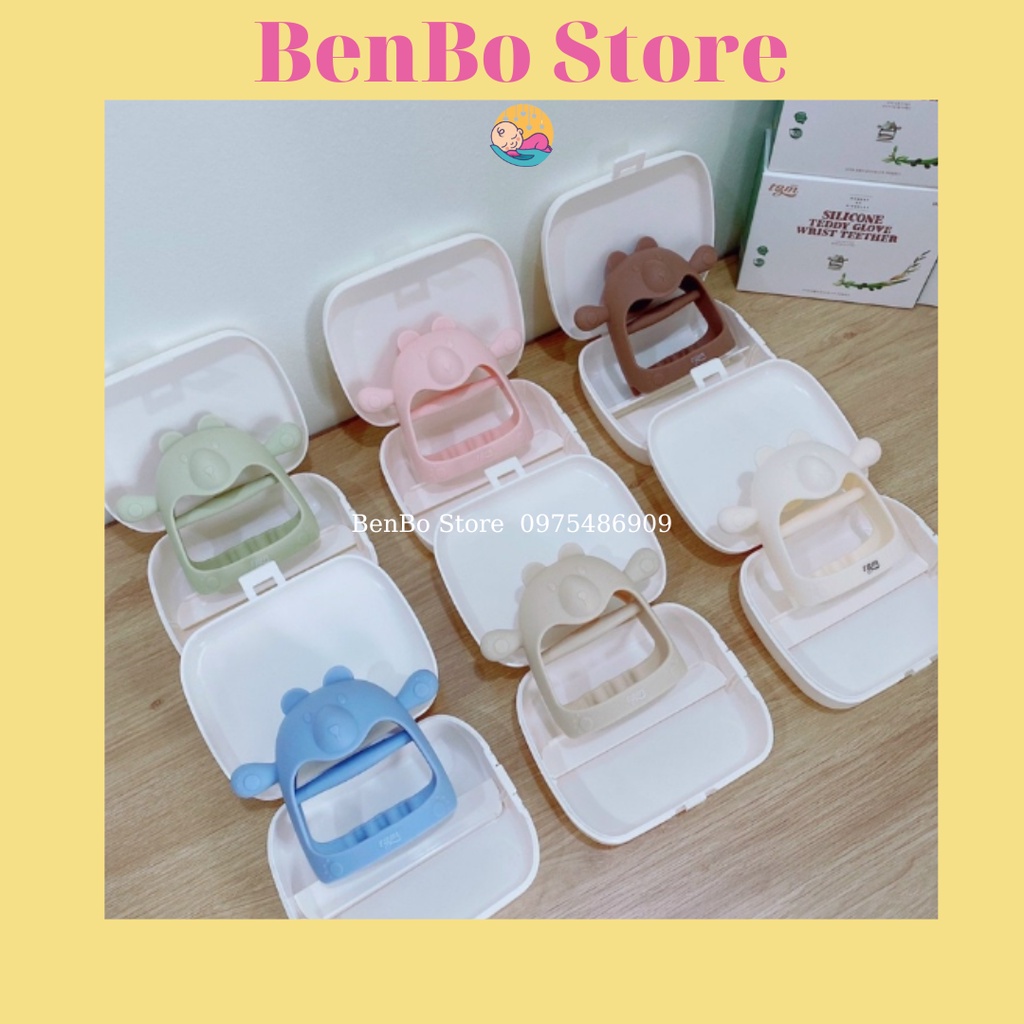 Gặm nướu Silicon cao cấp TGM Hàn Quốc hình gấu [Tặng kèm hộp đựng]