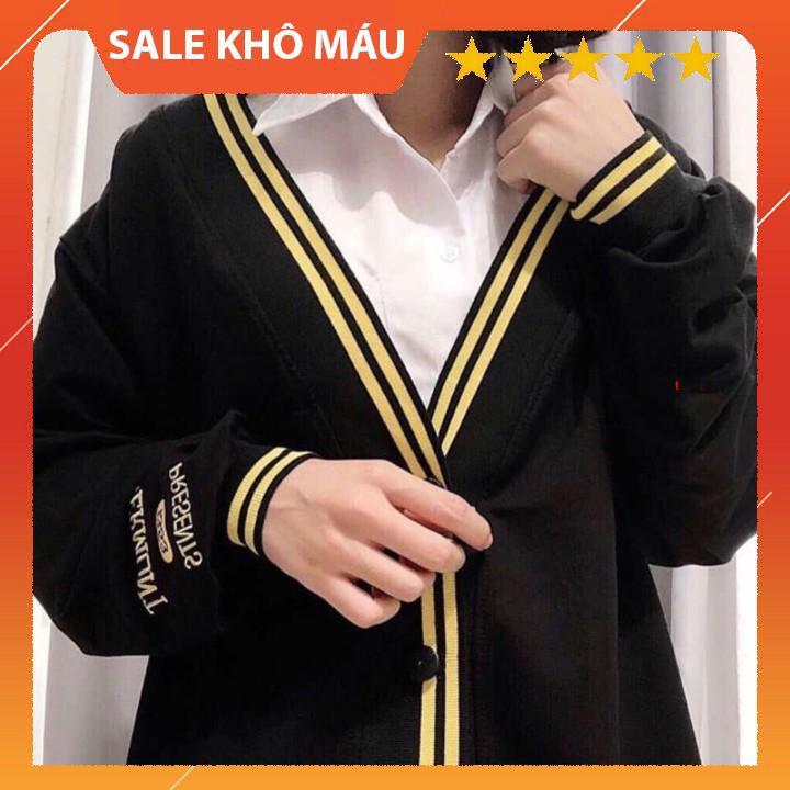 [VIDEO SP] Áo khoác LEN MỎNG CARDIGAN VERMONT ĐEN THÊU TAY UNISEX