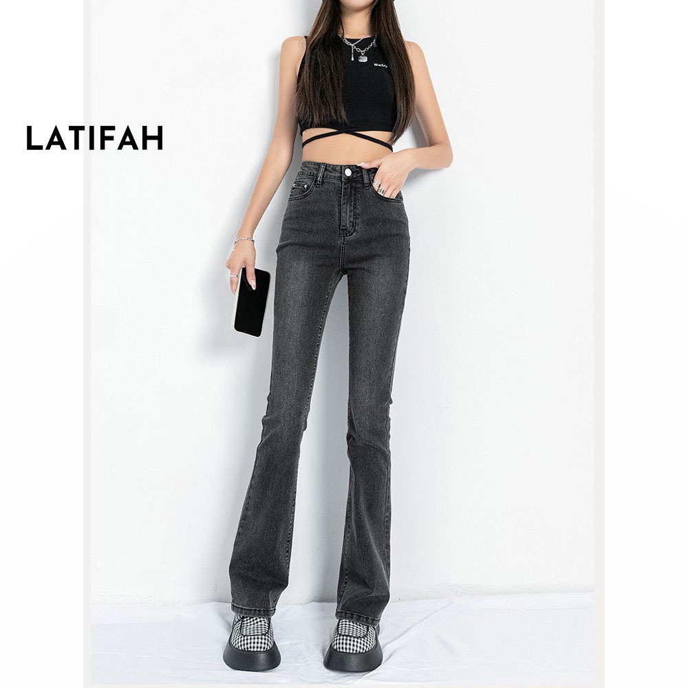 Quần jeans nữ ống loe co giãn LATIFAH QD046 trẻ trung năng động ulzzang phong cách hàn quốc