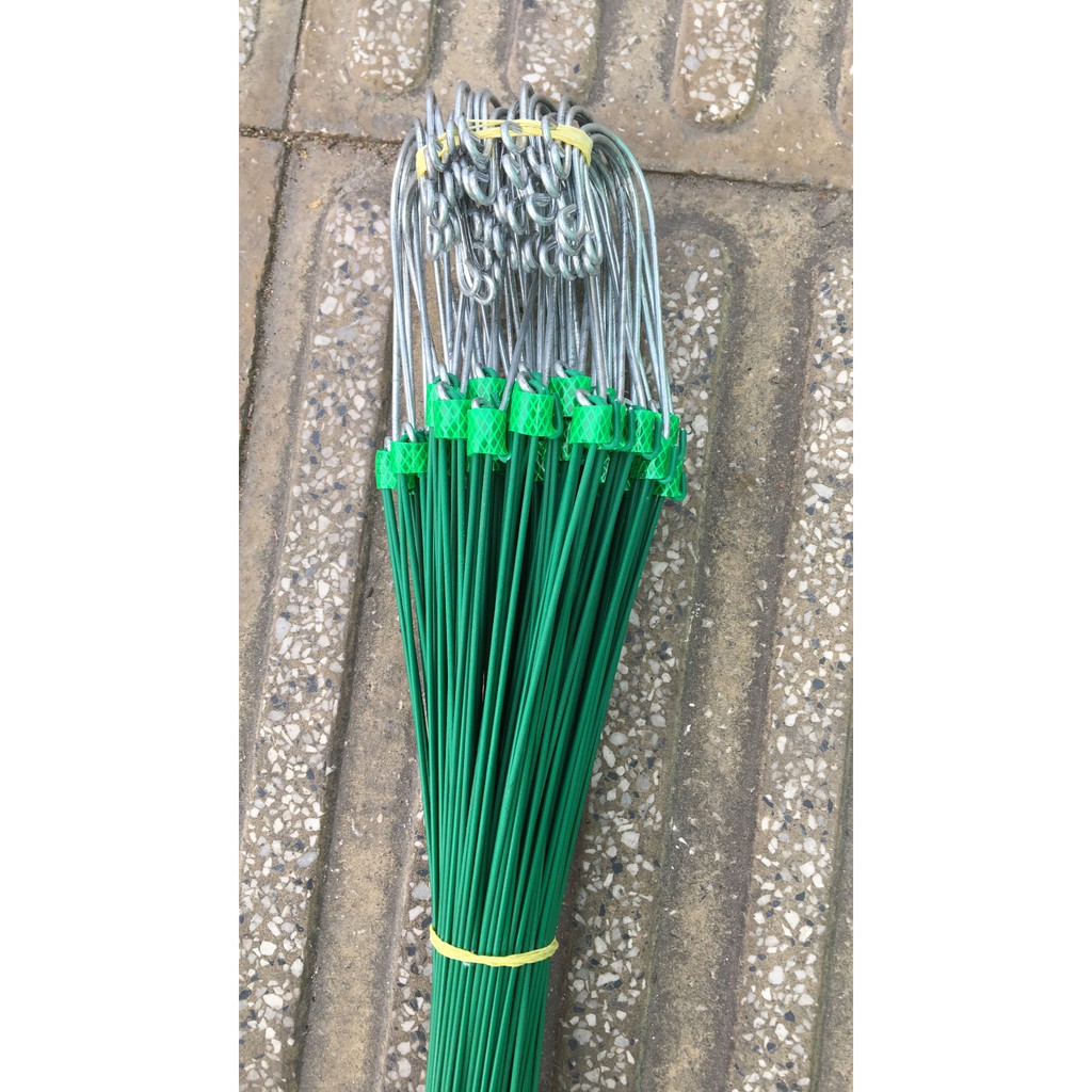 Dây móc treo chậu có bọc nhựa Xanh dài 70 cm - 10 cái