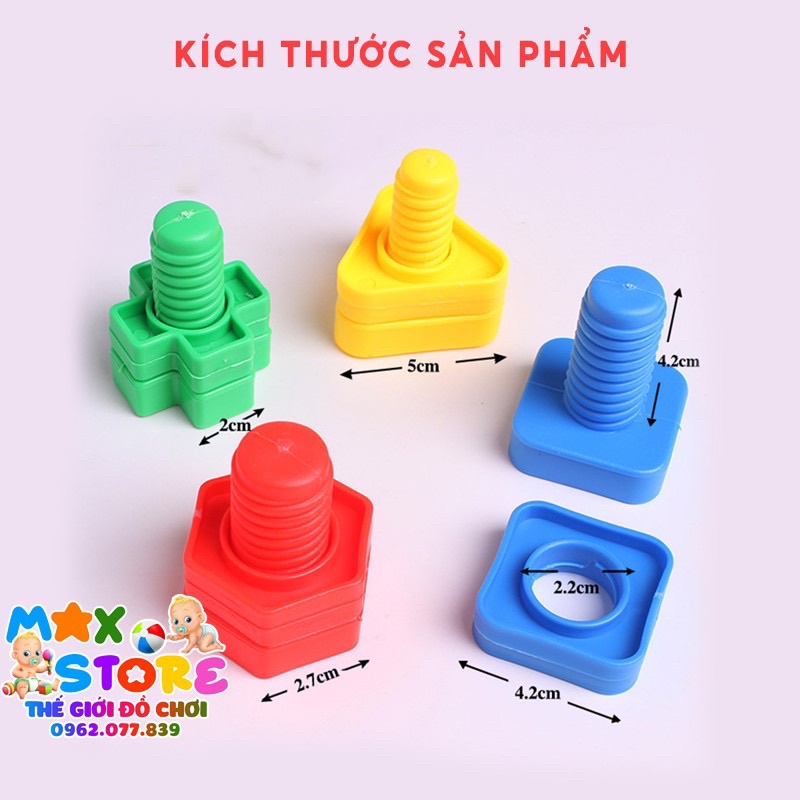 Set ỐC VÍT NHỰA TO Cho Bé Thực Hành Vận Động Tinh