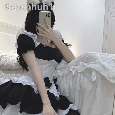 váy đầm dáng xoèváy tennis☁⊕trang phục hầu gái COS Nhật Bản dễ thương nữ sinh viên giúp việc Lolita) Big anh ăn