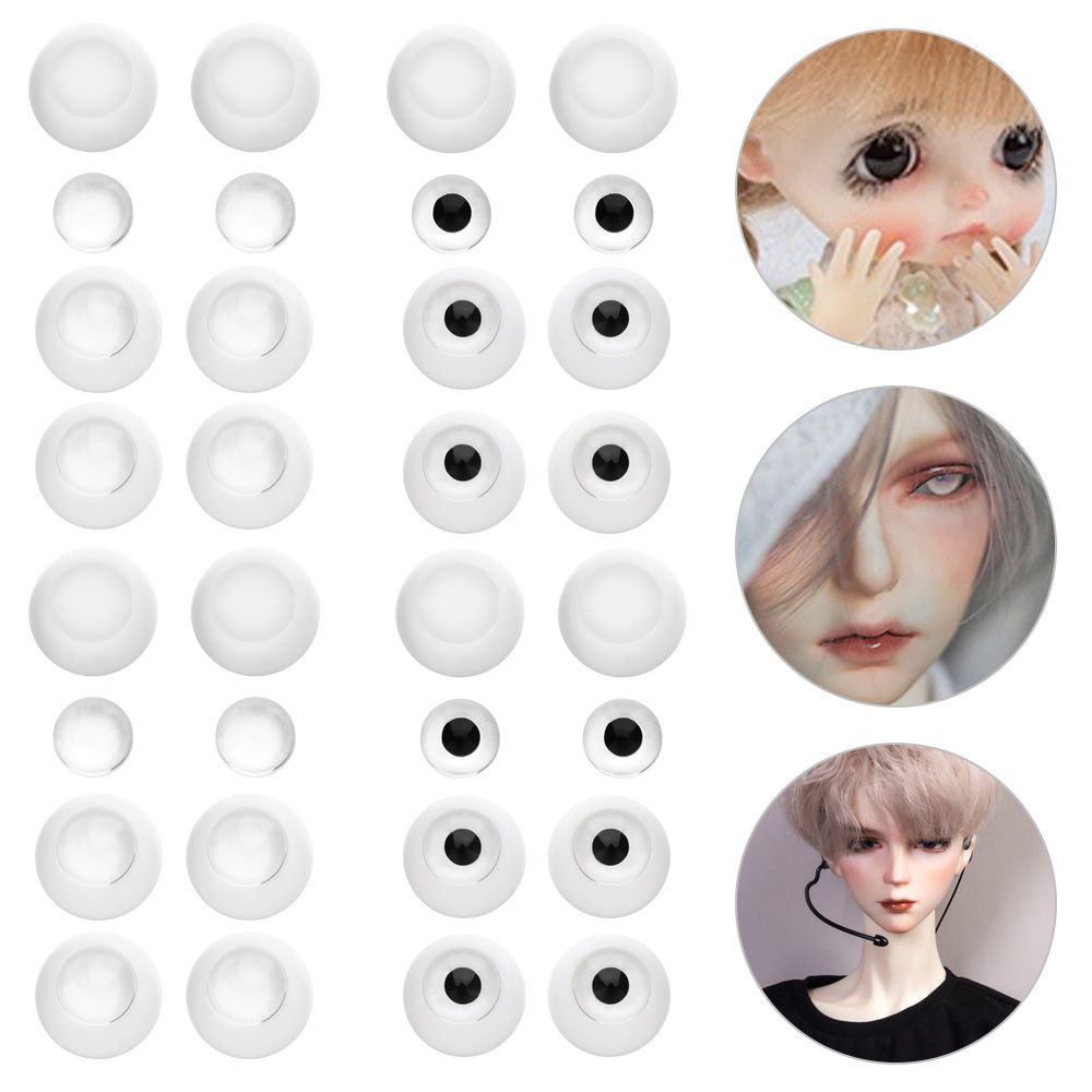 1 bộ mắt búp bê hình bán cầu bằng acrylic trong suốt 8~26mm chất lượng cao