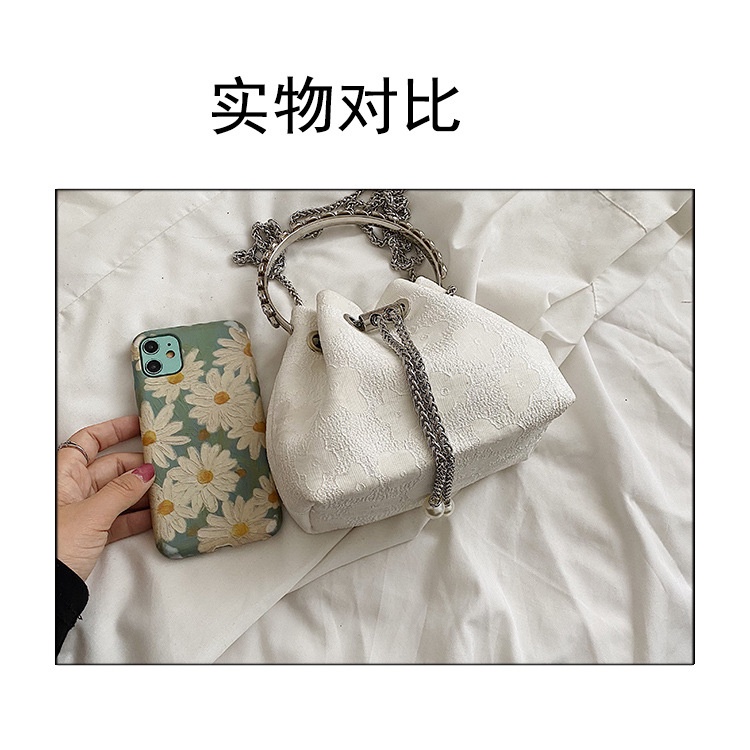 Túi đeo chéo vai JASMIN NOIR bằng vải có dây xích dành cho nữ