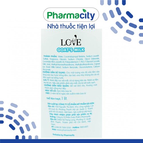 Sữa Tắm Pharmacity Love Skin Goat’s Milk 1L