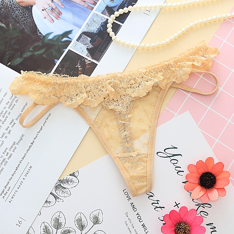 Quần lót lọt khe - Quần lót ren nữ phối dây sexy - Chất liệu ren mềm mịn, mẫu mới DNL022