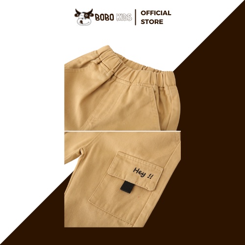 Quần Kaki Bé Trai BoBoKids Tag Túi Sành Điệu Cho Trẻ Em 1,5-10 Tuổi Phong Cách Thời Trang Hàn Quốc
