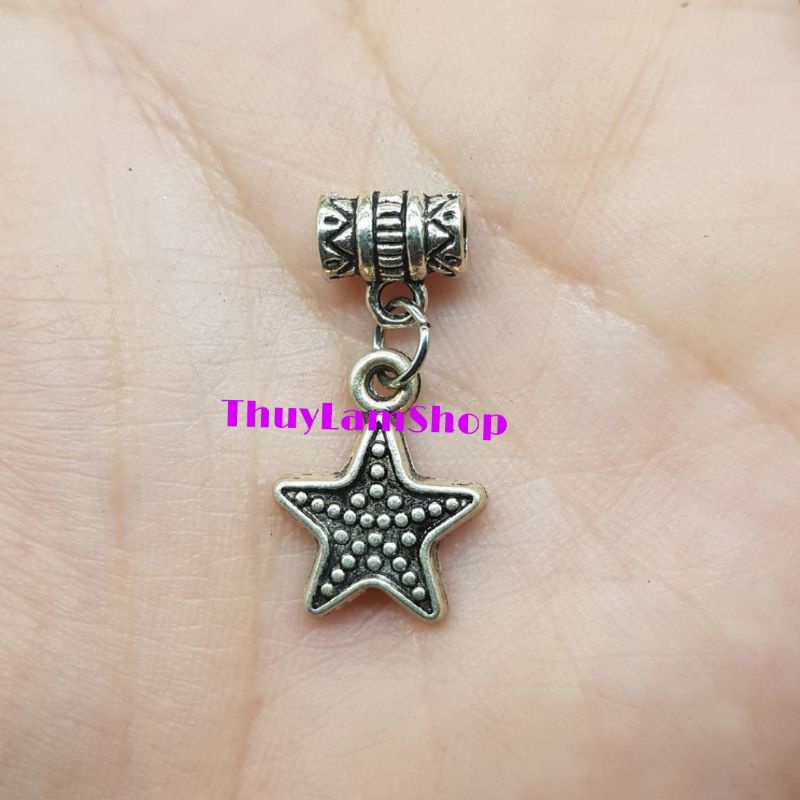 Charm ống lùa chặn hạt xi bac treo phụ kiện làm vòng có nhiều mẫu