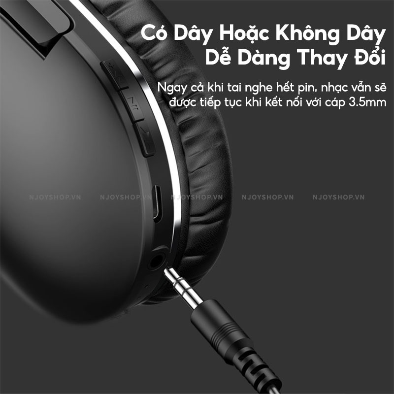 Tai Nghe Không Dây Baseus Encok D02 Pro Bluetooth 5.0 Thiết Kế Gập Thời Lượng 50h Cho Smartphone Laptop Máy Tính Pc