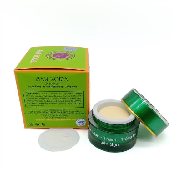 Kem mụn thâm trắng da liền sẹo san nora 10g