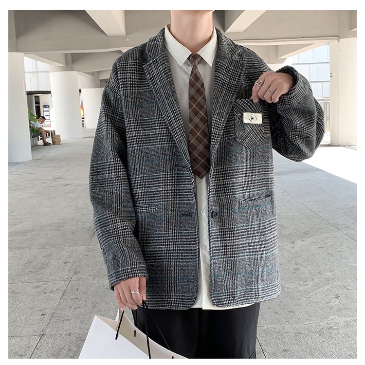 Áo Blazer Caro Form Rông Dài Tay BZ09, Áo Khoác Vest Blazer Học Sinh Hàn Quốc Nam Nữ Thời Trang MrHero