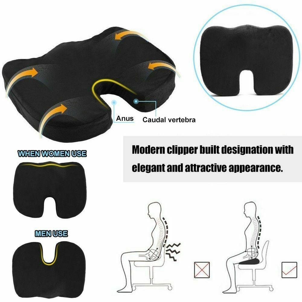 YNATURAL Office Orthopedic Booster Seat Memory Foam Chair Cushion Massage Pad Memory Foam Seat Back-rest Pad U Type Driver Pilot Headrest Lumbar Pain Relief Coccyx Cushion/Multicolor