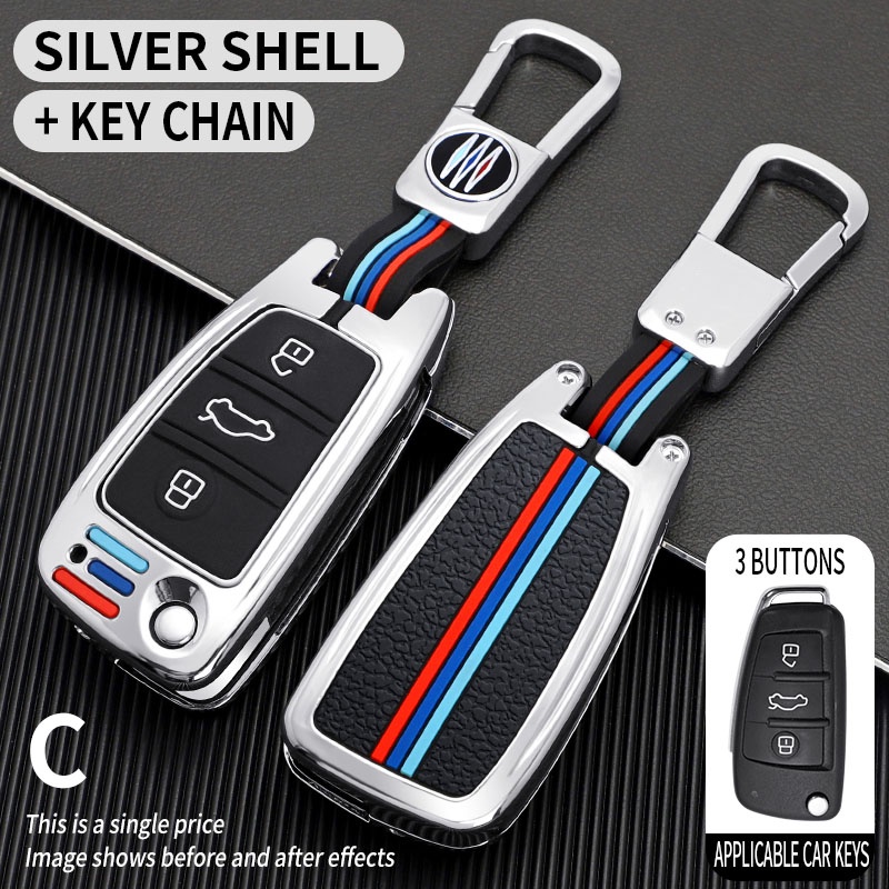 Vỏ Chìa Khóa Điều Khiển Từ Xa 3 Nút Gấp Được Bằng Hợp Kim Kẽm Dành Cho Xe Hơi Audi A2 A3 A4 A6 A6L A8 Q7 T