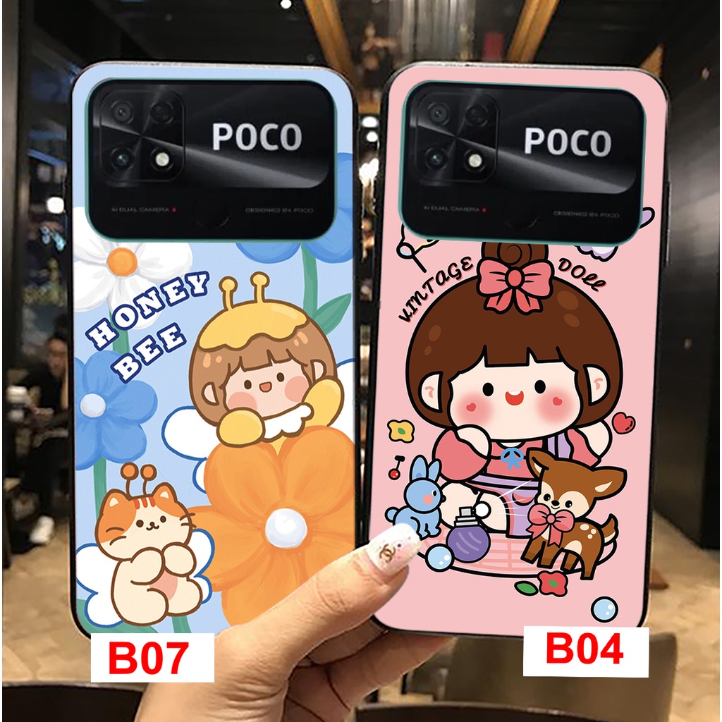 Ốp lưng Xiaomi Poco C40 cô giá jumpzozo cực đáng yêu/ ốp em bé cute