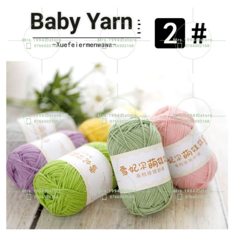 MỚI [50gram-BabyYarn#2/ 4 sợi] - Bảng màu 1-40 Len móc sợi baby yarn số 2 - Móc Thú - Phụ Kiện Tóc siêu đẹp