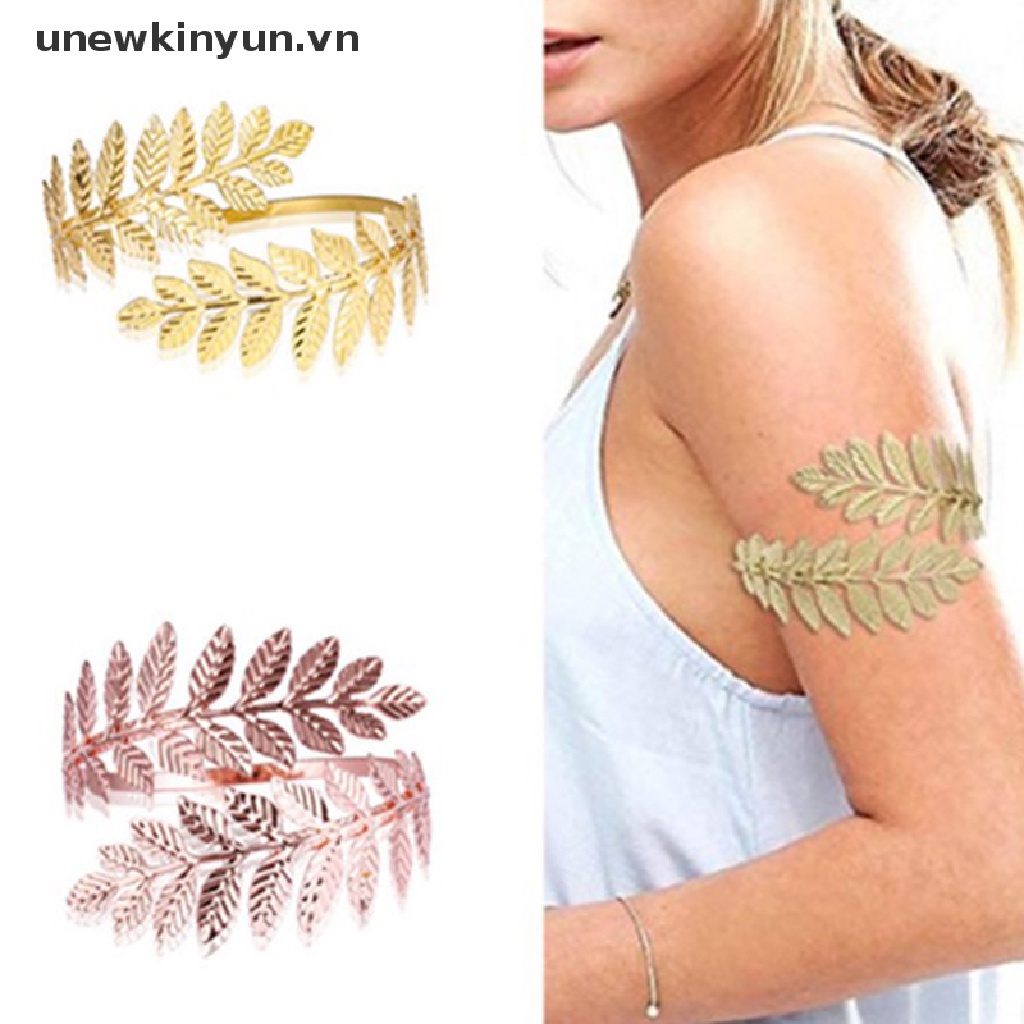 【UU】 Metal Greek Roman Laurel Leaf Bracelet Armband Upper Arm Cuff Armlet .