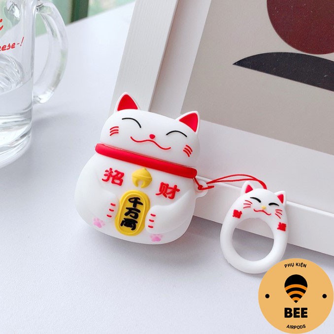 Case Airpod Đựng Tai Nghe Airpod 1 2 Pro Mèo Thần Tài Cute Chất Liệu Silicon Dẻo - BEE SHOP