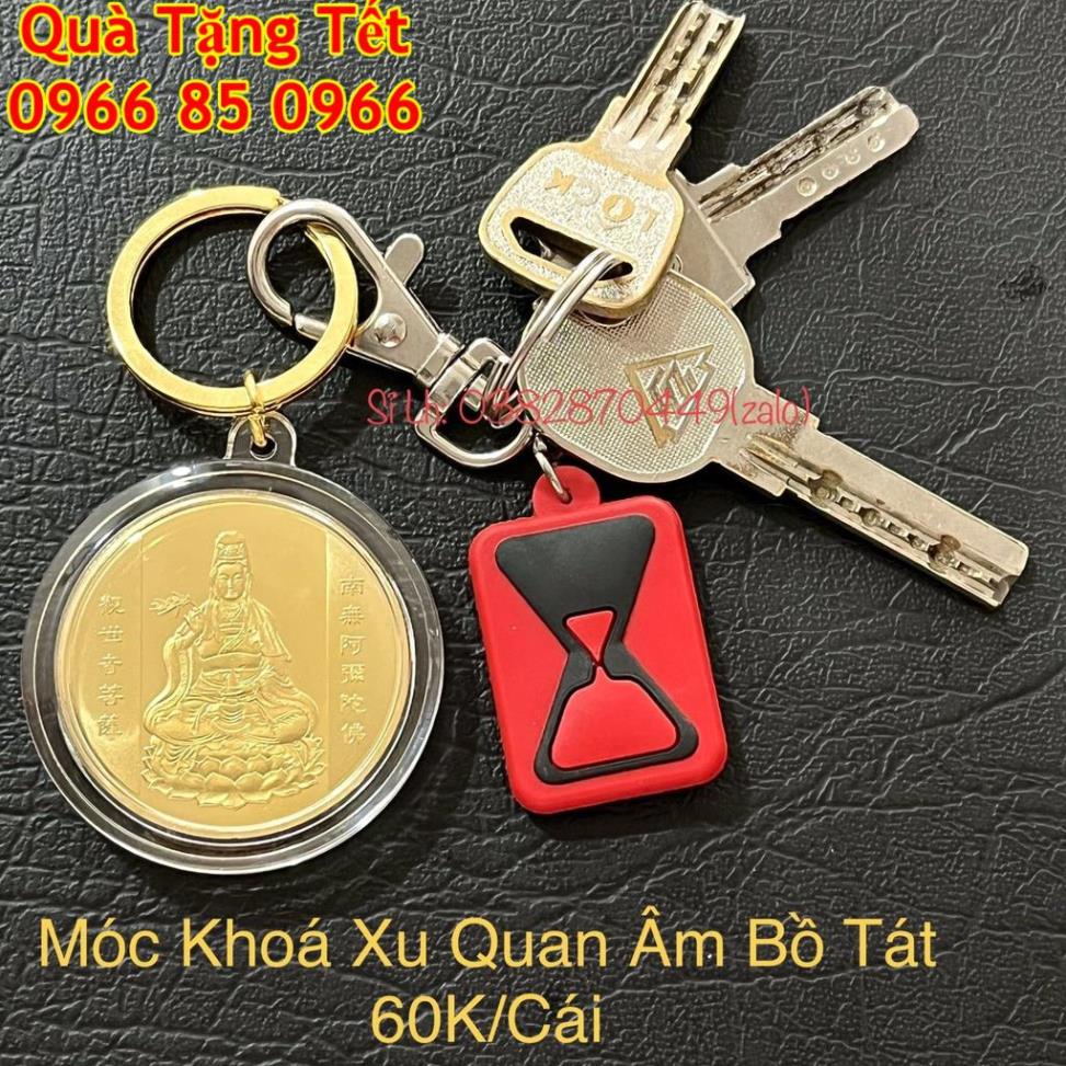 [SIÊU RẺ] Đồng Xu Phật Quan Âm Bình An May Mắn Tặng Móc Khóa, Túi Gấm Phong Thuỷ