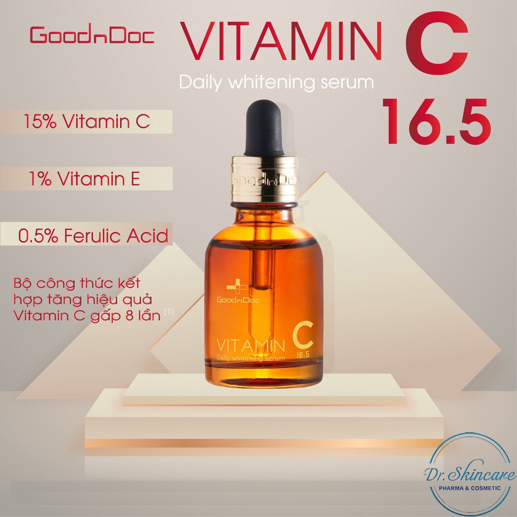 [CHÍNH HÃNG] Serum Vitamin C Mờ Thâm Nám, Trắng Da - GoodnDoc Vitamin C 16.5 Daily Whiening Serum 30ml | BigBuy360 - bigbuy360.vn
