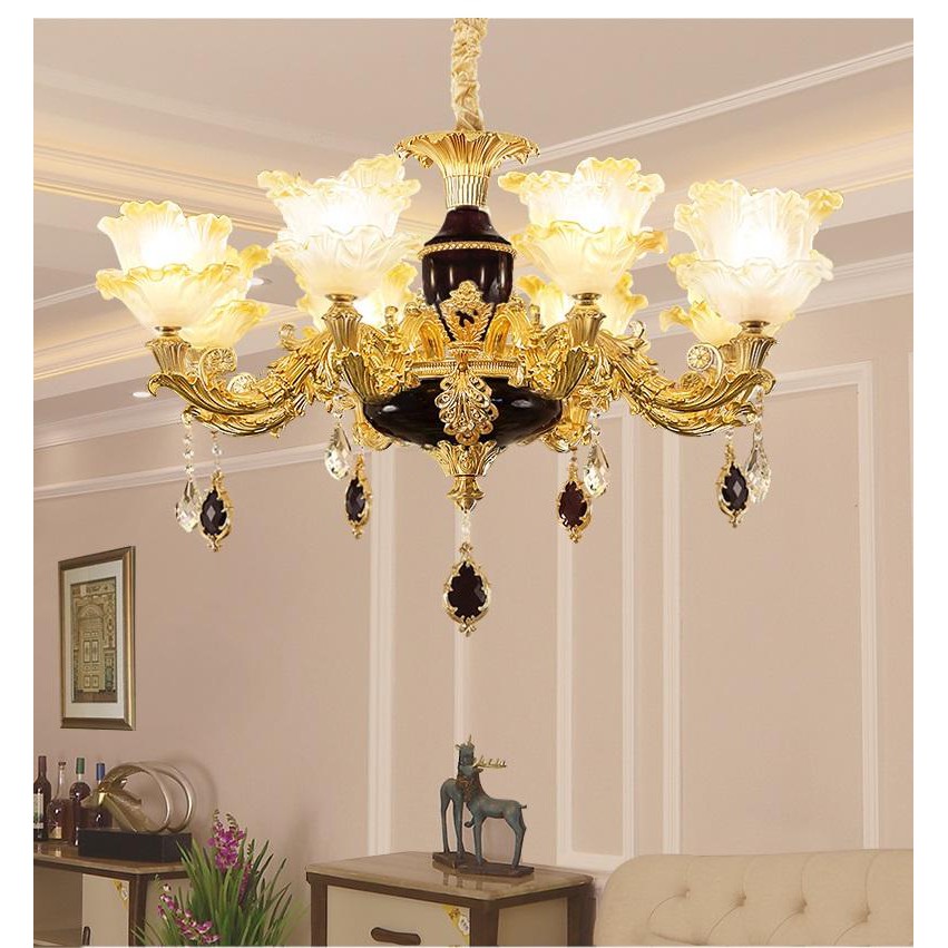 Đèn chùm MONSKY trang trí nội thất IRELIA phong cách Châu Âu hiện đại loại 6, 8, 15 tay - Tặng kèm bóng LED cao cấp