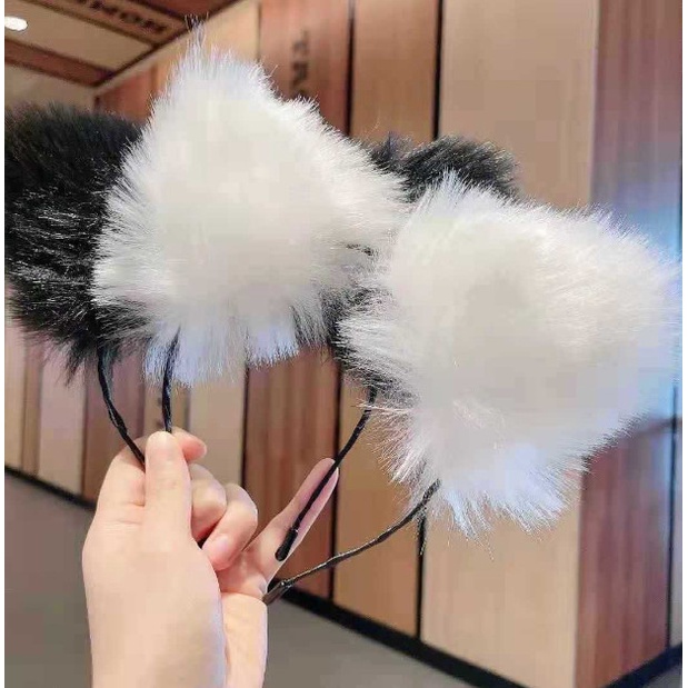 Bờm Tai Mèo Tai Cáo Lông Xù Mềm Mịn
